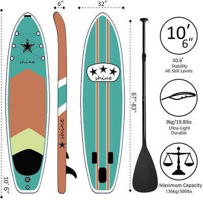 17.5lbs Soft Board Surfboard Inflatable Stand Up Paddle Board