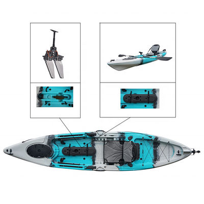 LLDPE Plastic Kayak Single Seat One Person Foot Pedal Fishing Pedal Kayak